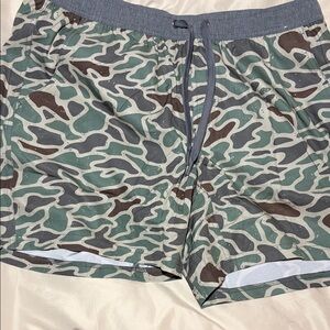 BURLEBO Men's Camouflage Swim Trunks in Green, Gray & Brown